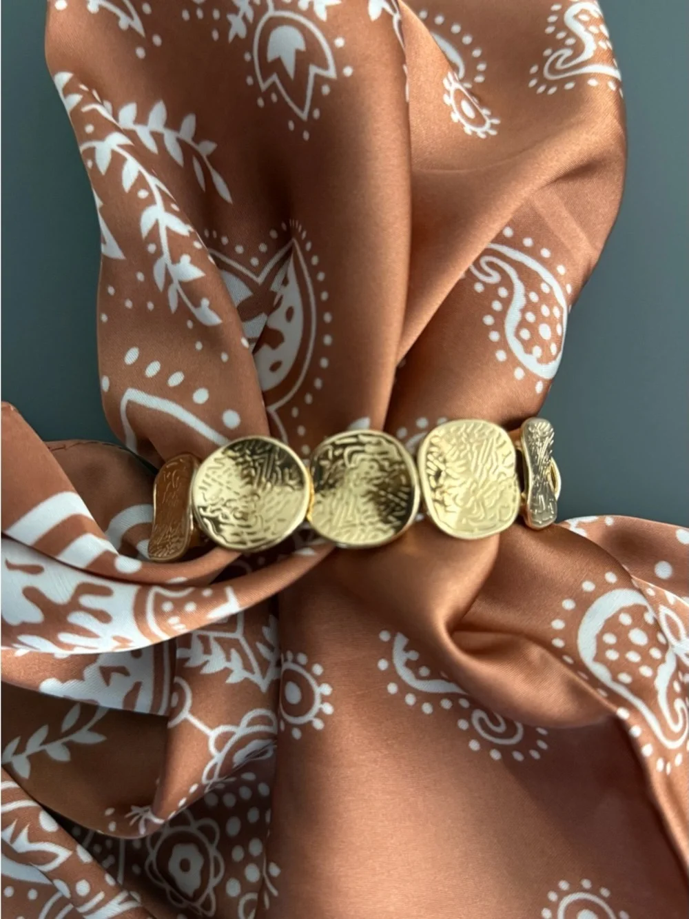 Gold Tone Coin Bracelet Women’s Stretch Statement Chunky Medallion Jewelry